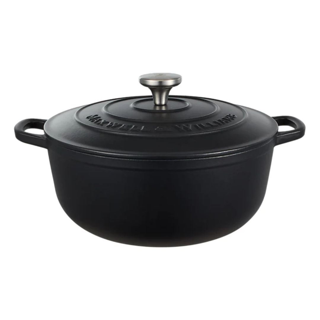 Cast Iron Round Casserole Black 28cm / 6.2L Gift Boxed