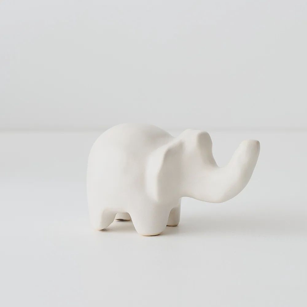Zuri Elephant Object - White