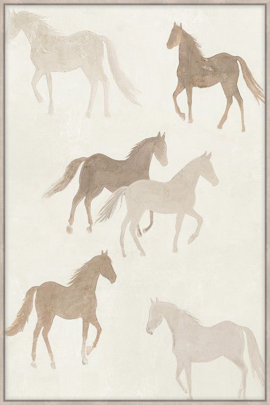 The Muted Gallop - - Framed Hand Painted Print