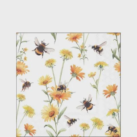 Paper Napkins - Cocktail Size - Busy Bees