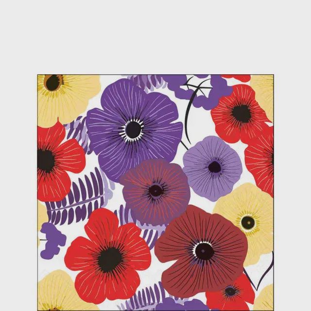 Paper Napkins - Cocktail Size - Colourful Flowers - Lilac