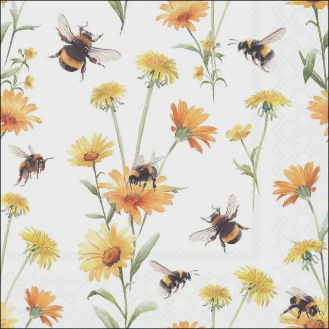 Paper Napkins - Luncheon Size - Busy Bees