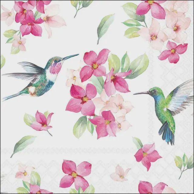 Paper Napkins - Luncheon Size - Elegant Orchids - Blue