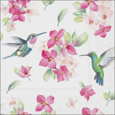 Paper Napkins - Luncheon Size - Elegant Orchids - Blue