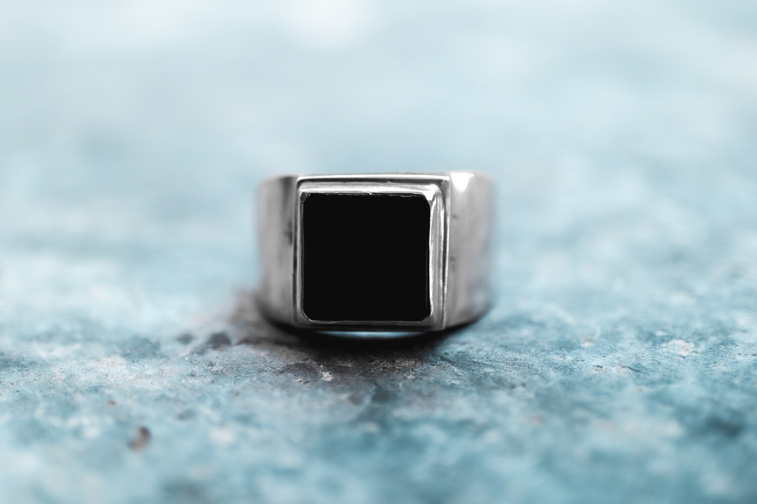 Square Black Onyx Ring