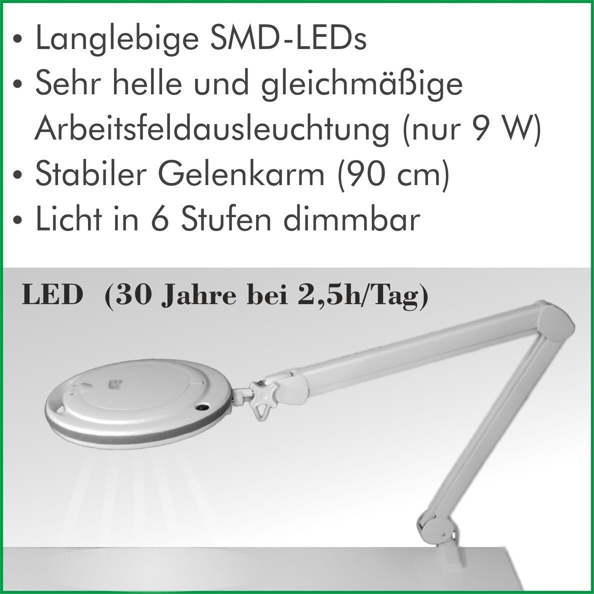 LED-Lupenleuchte (1,75-fach, dimmbar)