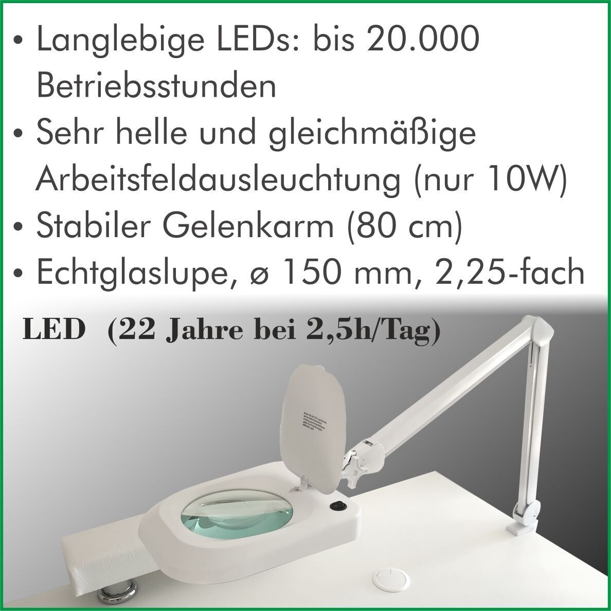 LED-Lupenleuchte (2,25-fach) LED-Lupenleuchte (2,25-fach)