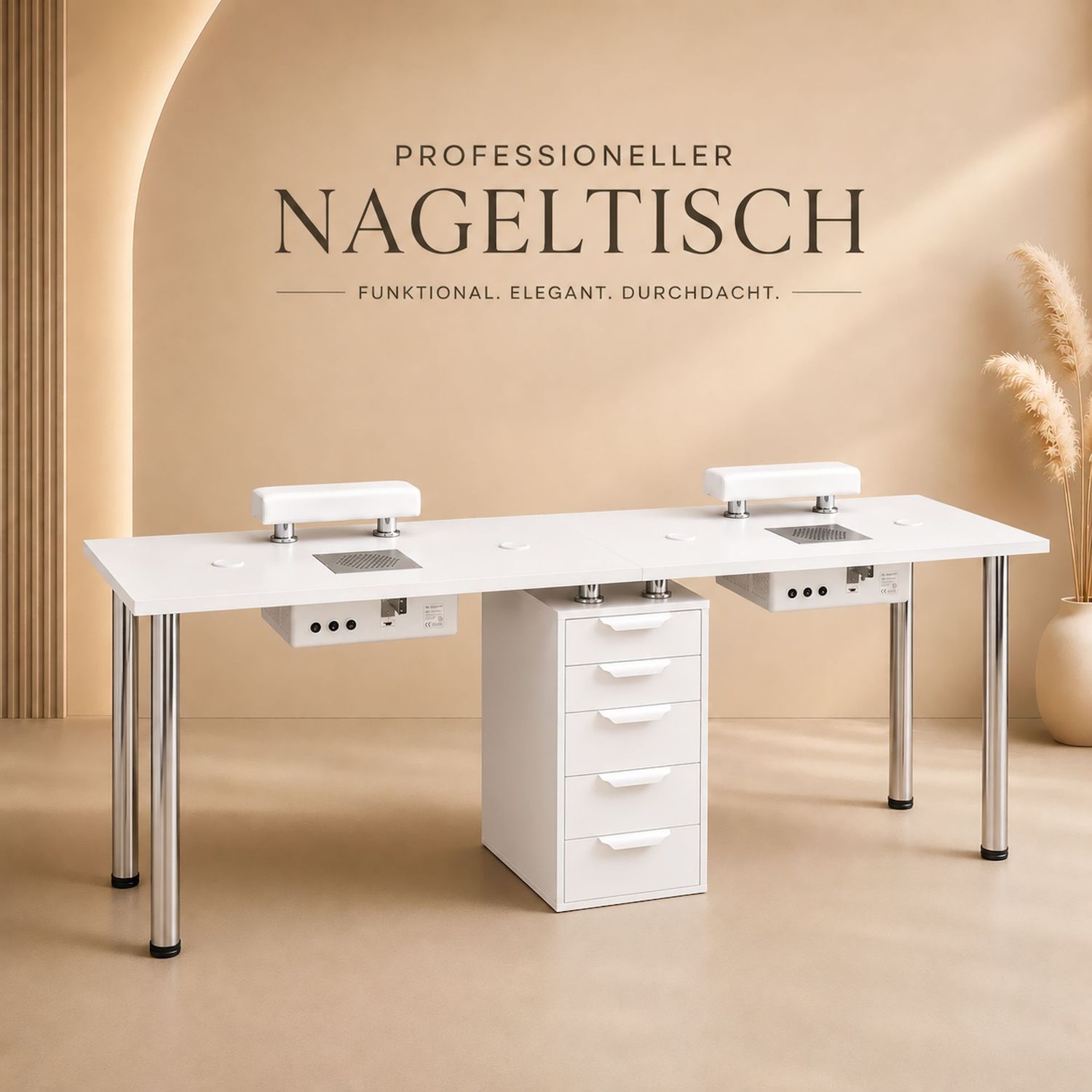 Connect Duo Slim – Integrated Air System Connect Duo Slim – Integrated Air System, Arbeitshöhe: Ergo (78 cm), Griff-Design: Studio-White, Handauflage: Studio White (Inkl. Montage-Bohrung)