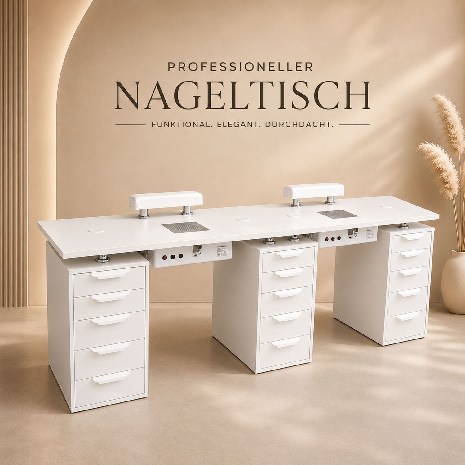 Connect Duo Expand – Integrated Air System Connect Duo Expand – Integrated Air System, Arbeitshöhe: Ergo (78 cm), Griff-Design: Studio-White, Handauflage: Studio White (Inkl. Montage-Bohrung)