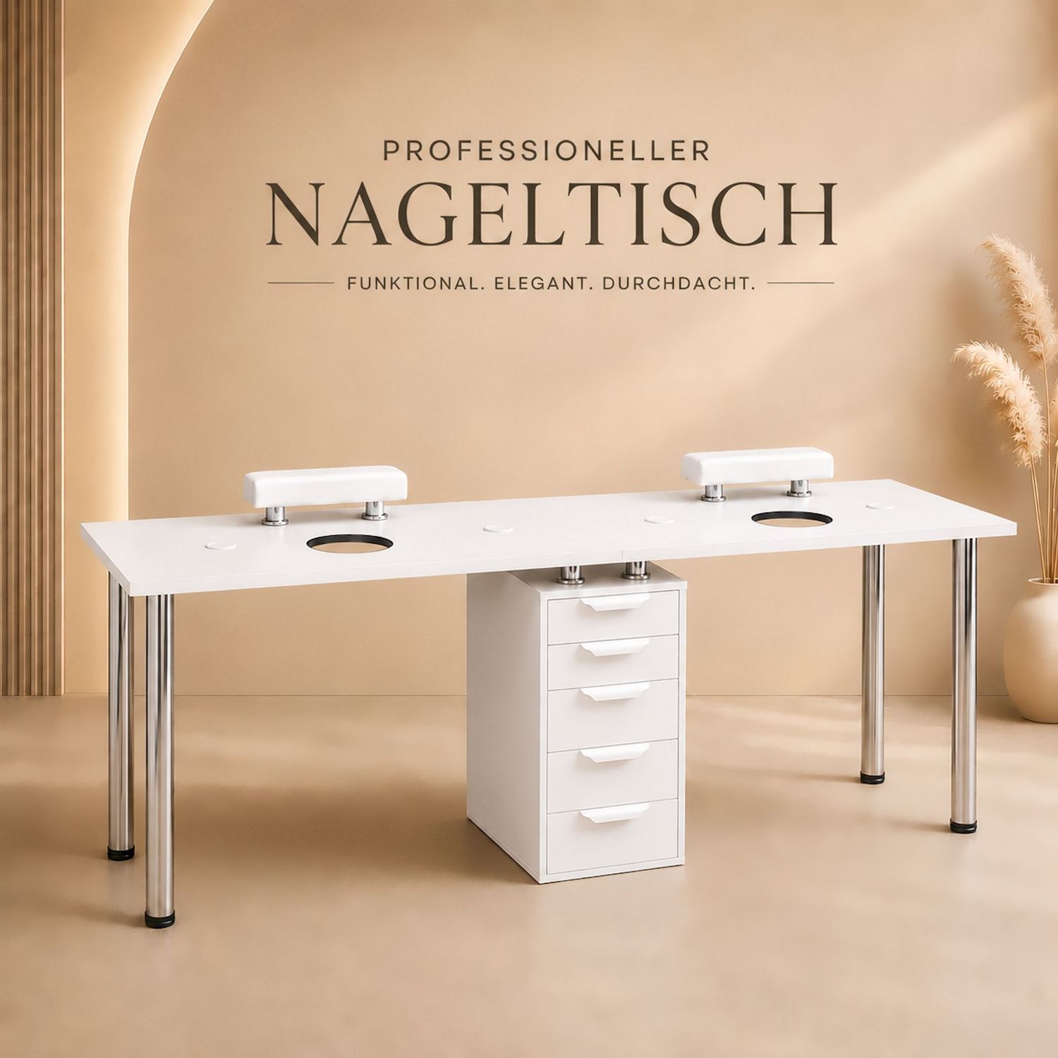 Connect Duo Slim – System Ready Connect Duo Slim – System Ready, Arbeitshöhe: Ergo (78 cm), Griff-Design: Studio-White, Handauflage: Studio White (Inkl. Montage-Bohrung)