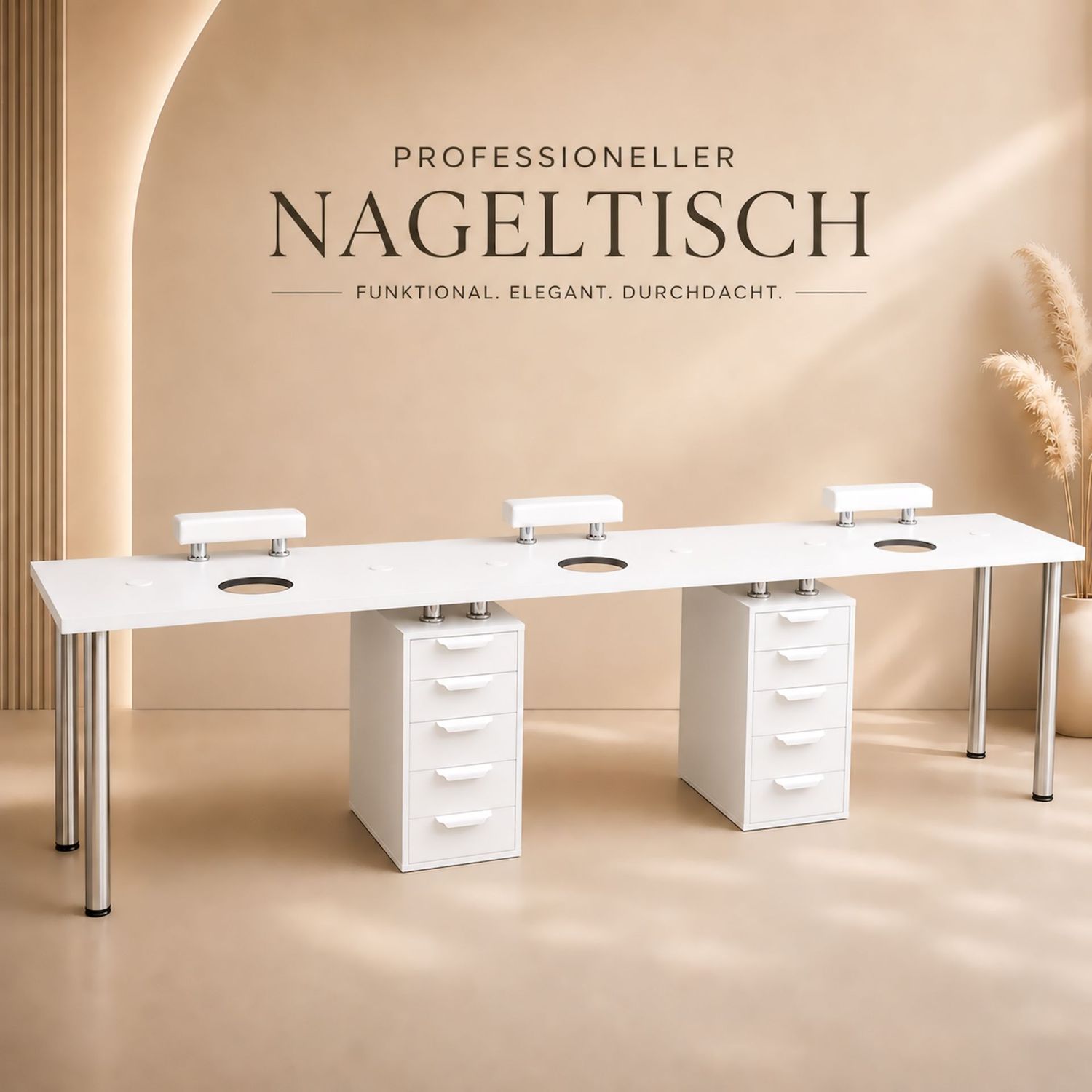 Connect Trio Slim – System Ready Connect Trio Slim – System Ready, Arbeitshöhe: Ergo (78 cm), Griff-Design: Studio-White, Handauflage: Studio White (Inkl. Montage-Bohrung)