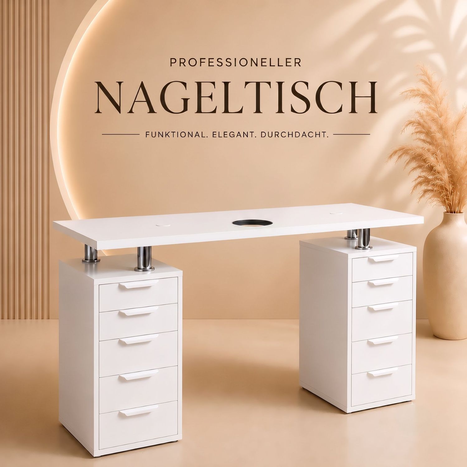 Pro Desk High – System Ready Pro Desk High – System Ready, Griff-Design: Studio-White, Handauflage: Handauflage-frei (Clean-Look)