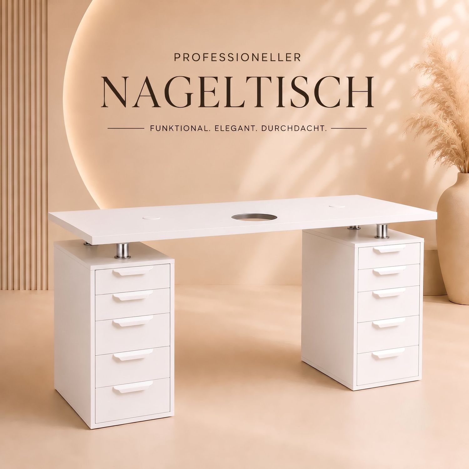 Pro Desk Ergo – System Ready, Griff-Design: Studio-White, Handauflage: Handauflage-frei (Clean-Look)