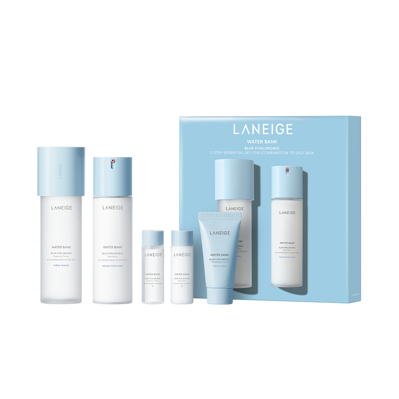 LANEIGE Water Bank Blue Hyaluronic 2 Step Essential Set for Combination to Oily skin