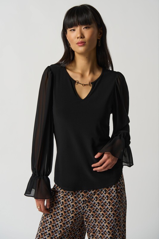Joseph Ribkoff Ruffle Sleeve Top 233111