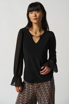 Joseph Ribkoff Ruffle Sleeve Top 233111