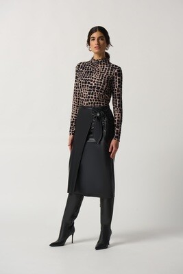 Joseph Ribkoff Faux Leather Skirt 233297