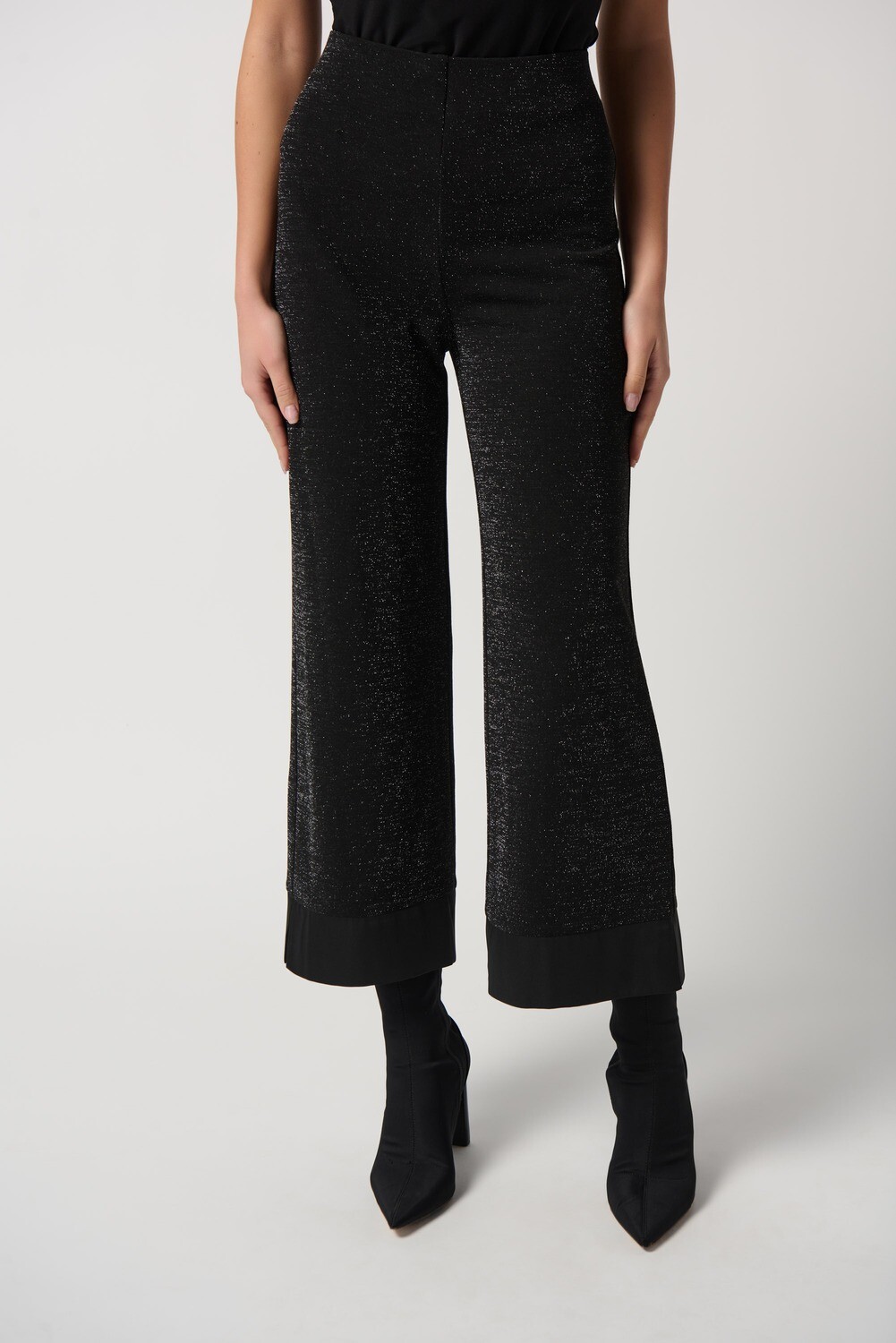 Joseph Ribkoff Metallic Knit Pull-On Culotte Pants 234274