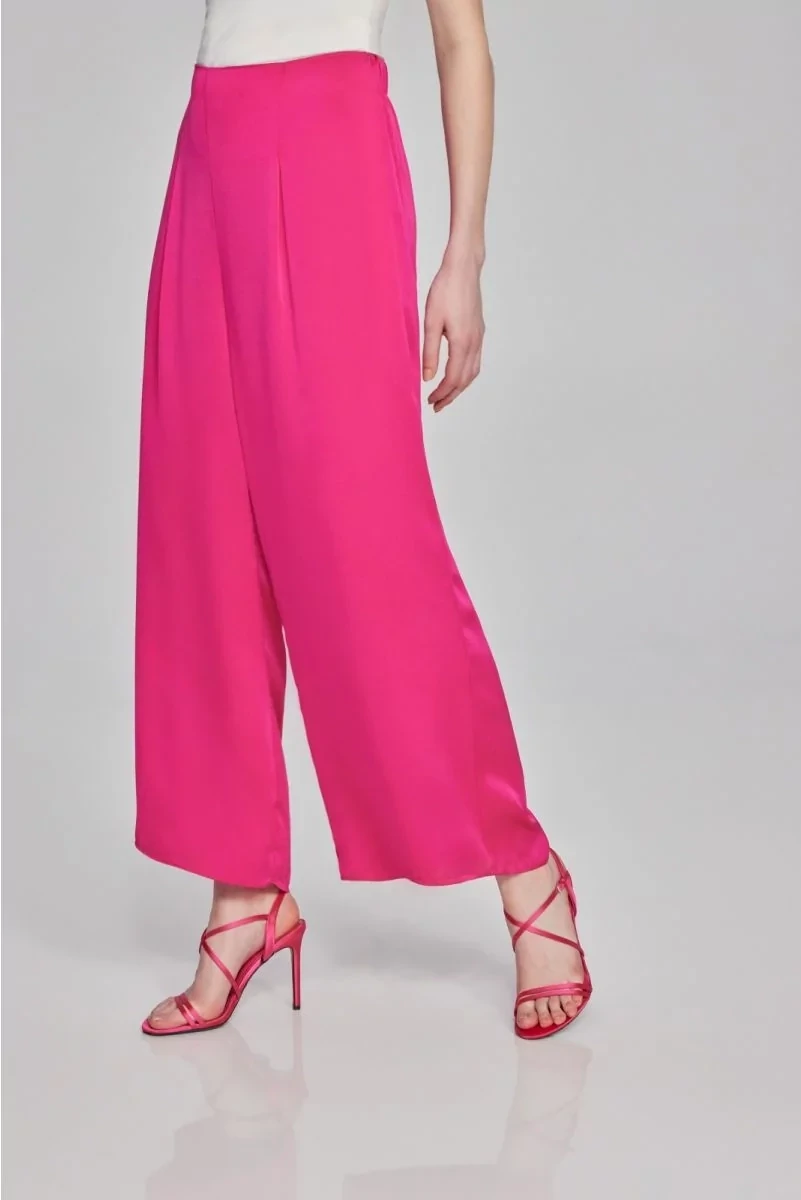 Joseph Ribkoff Shocking Pink Satin Pants