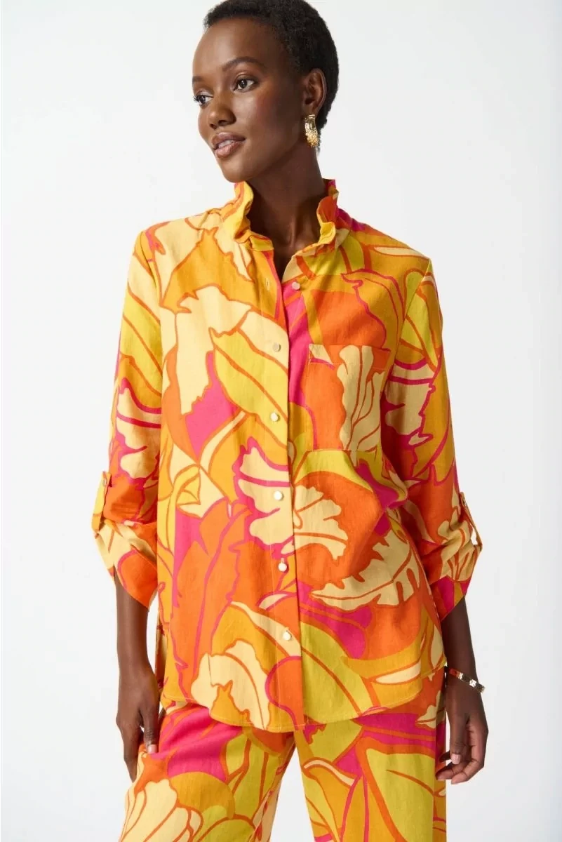 Joseph Ribkoff pink multi blouse
