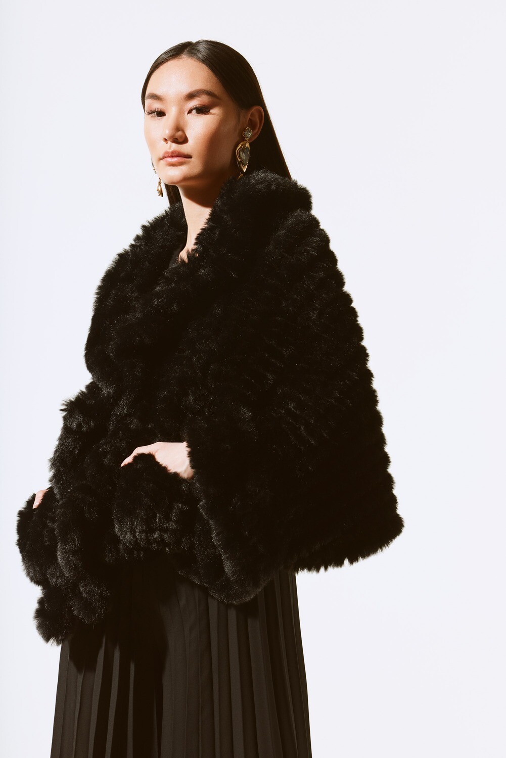 Joseph Ribkoff Faux Fur Cover-up 243758