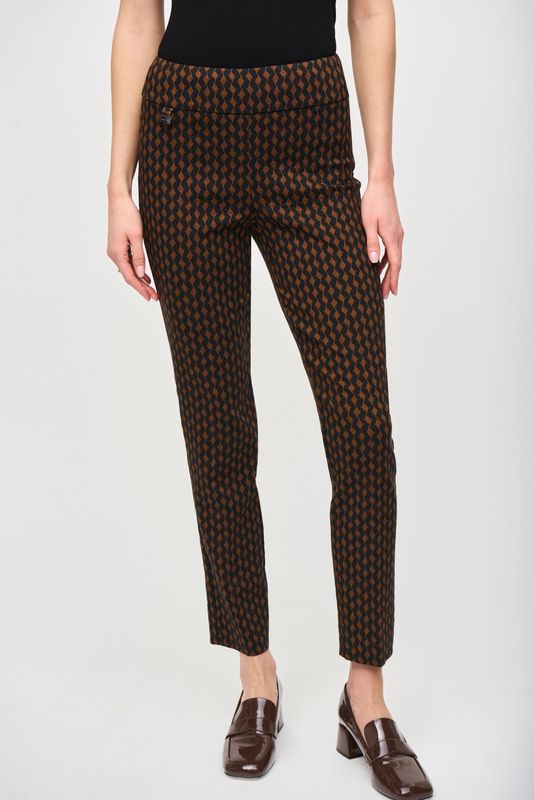 Joseph Ribkoff Jacquard Woven Abstract Print Slim Fit Pants 243306