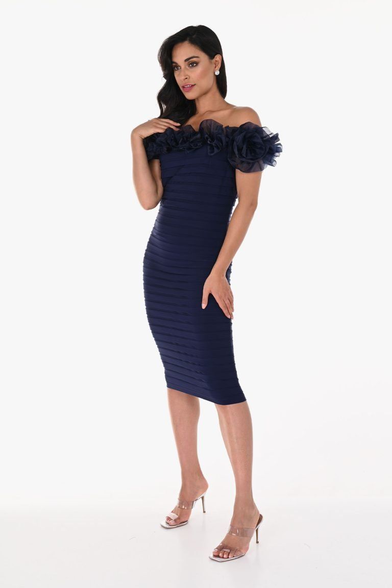 Frank Lyman Off Shoulder Dress 248202K midnight blue