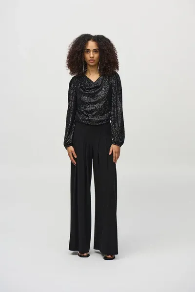 Joseph Ribkoff  black sequin top  244917