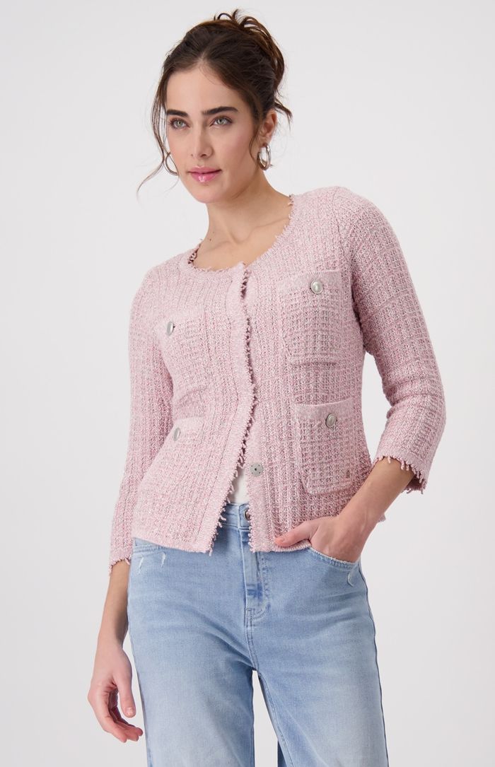 Monari pink round nexk jacket 408482
