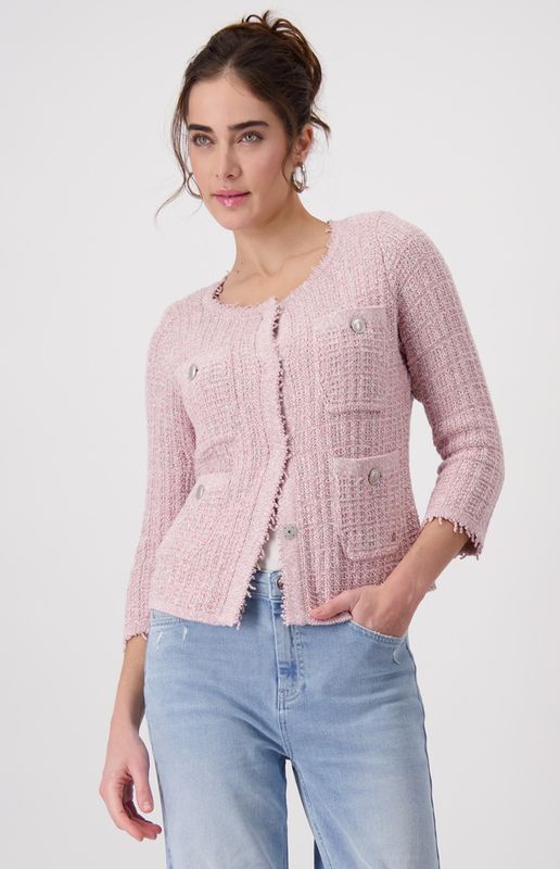 Monari pink round nexk jacket 408482