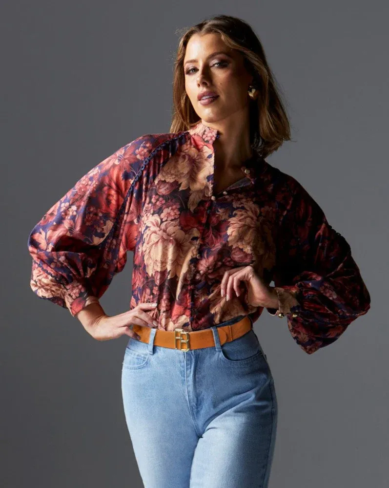 Fate + Becker Berry Kiss Blouse - Floral