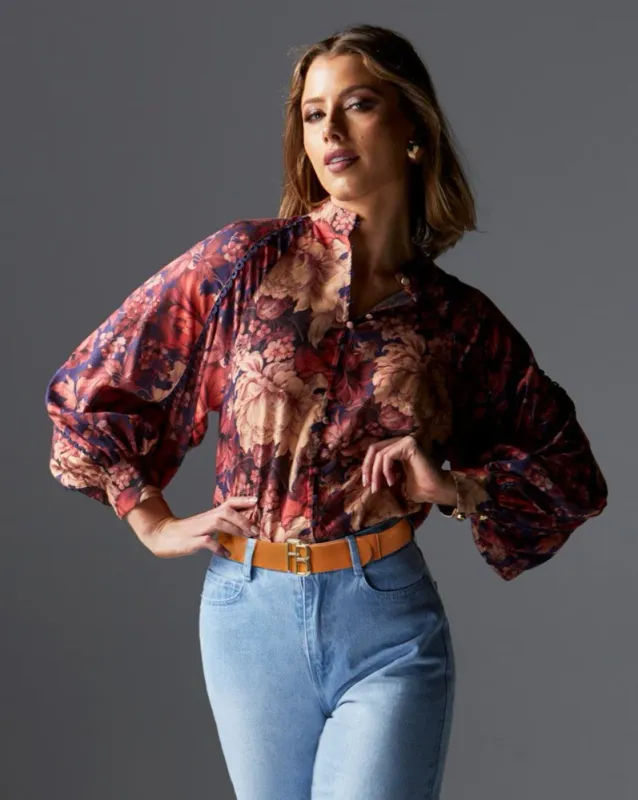 Fate and Becker Berry Kiss Blouse - Floral