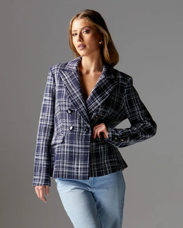 Fate and Becker Bianca Boucle Blazer - Navy