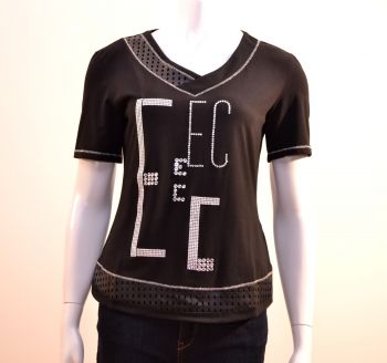 Elisa Cavaletti Black T-Shirt ELP245040605