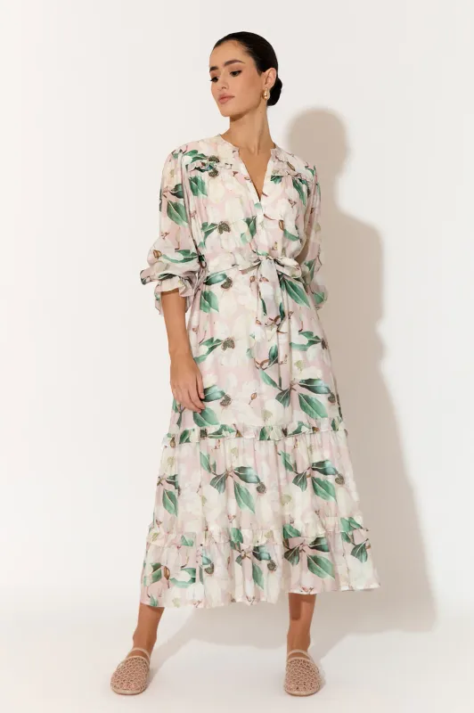 Adorne Francis Magnolia Print 3/4 sleeve Dress Adorne Francis Magnolia Print 3/4 sleeve Dress
