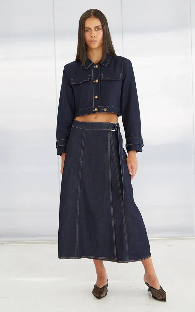 Dricoper Tiffe Wrap Denim Skirt DD3490