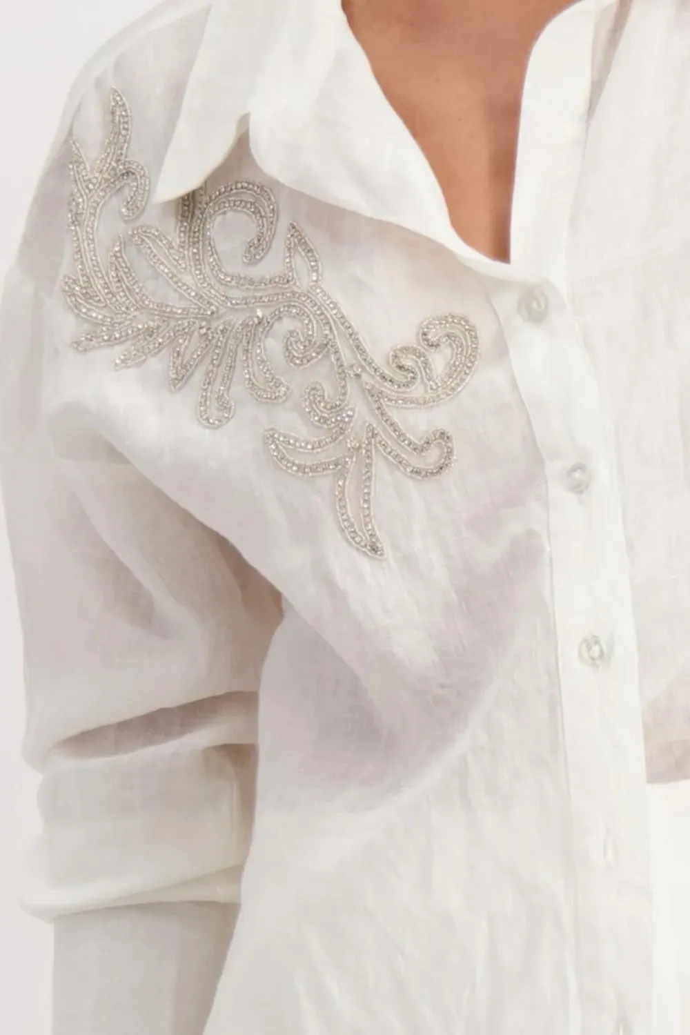 Monari  white linen shirt 408982