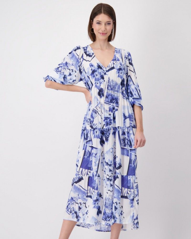 Monari 408625 all over polaroid maxi dress