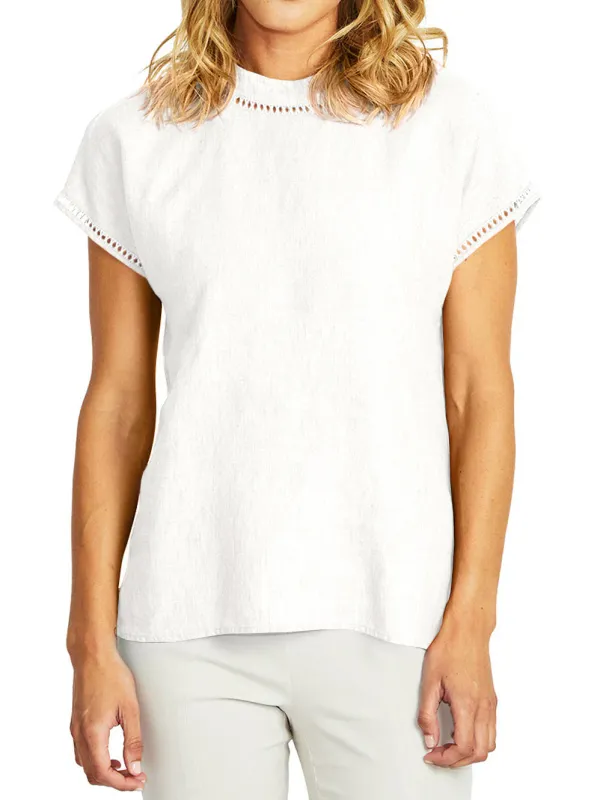 PINGPONG JADE LINEN TRIM TOP P575362