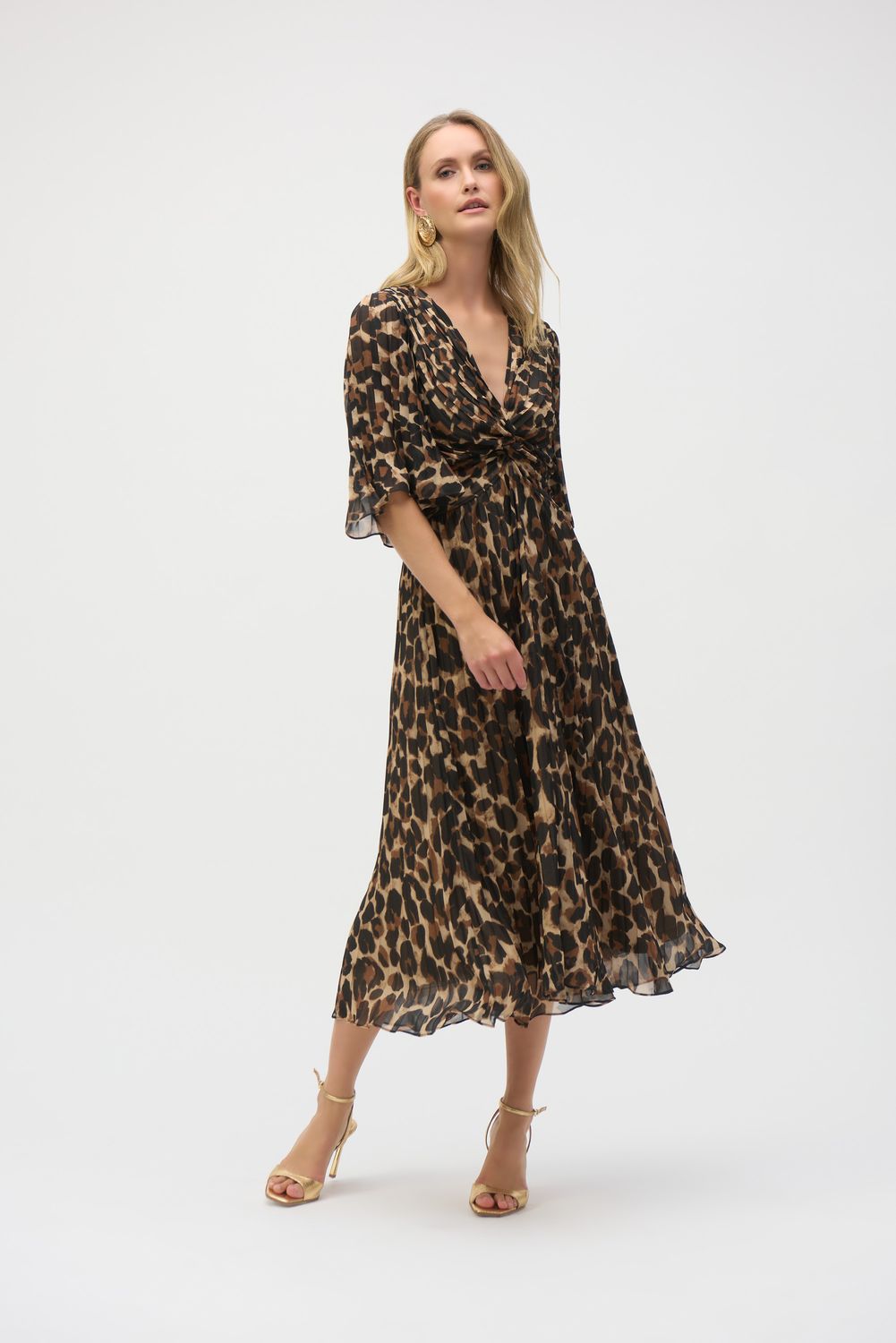 Joseph Ribkoff Chiffon Animal Print Fit and Flare Dress 252935