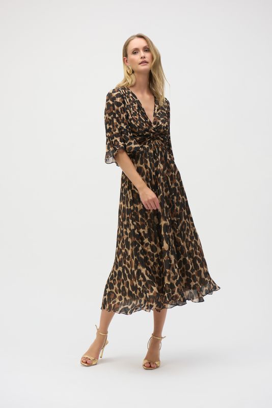 Joseph Ribkoff Chiffon Animal Print Fit and Flare Dress 252935