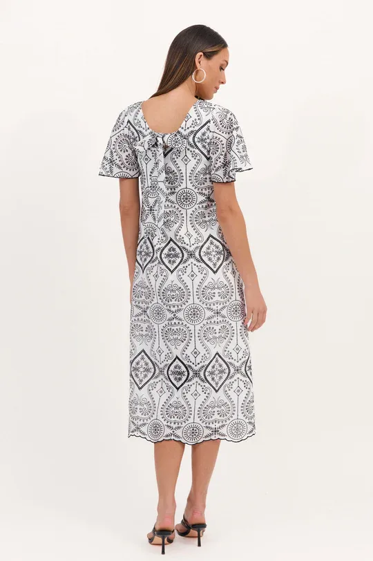 Adorne  Theo Contrast Broderie Maxi Dress
