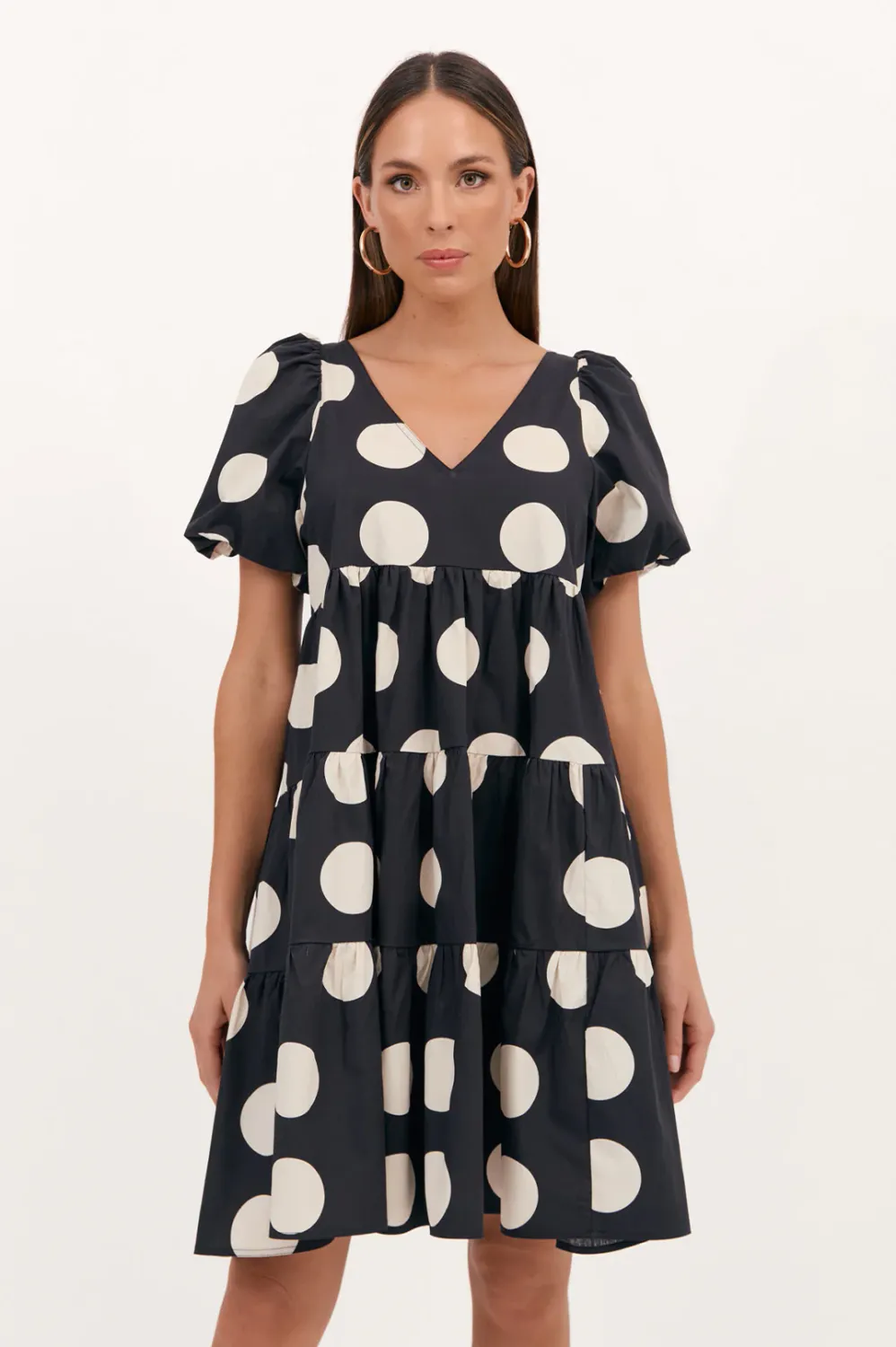 Adorne August Poplin Spot Dress