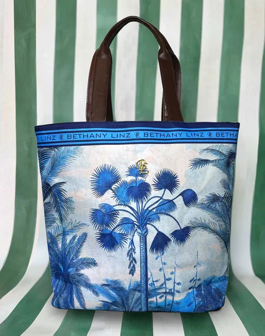 Bethany Linz Indian Subcontinent Aqua Tote Bag