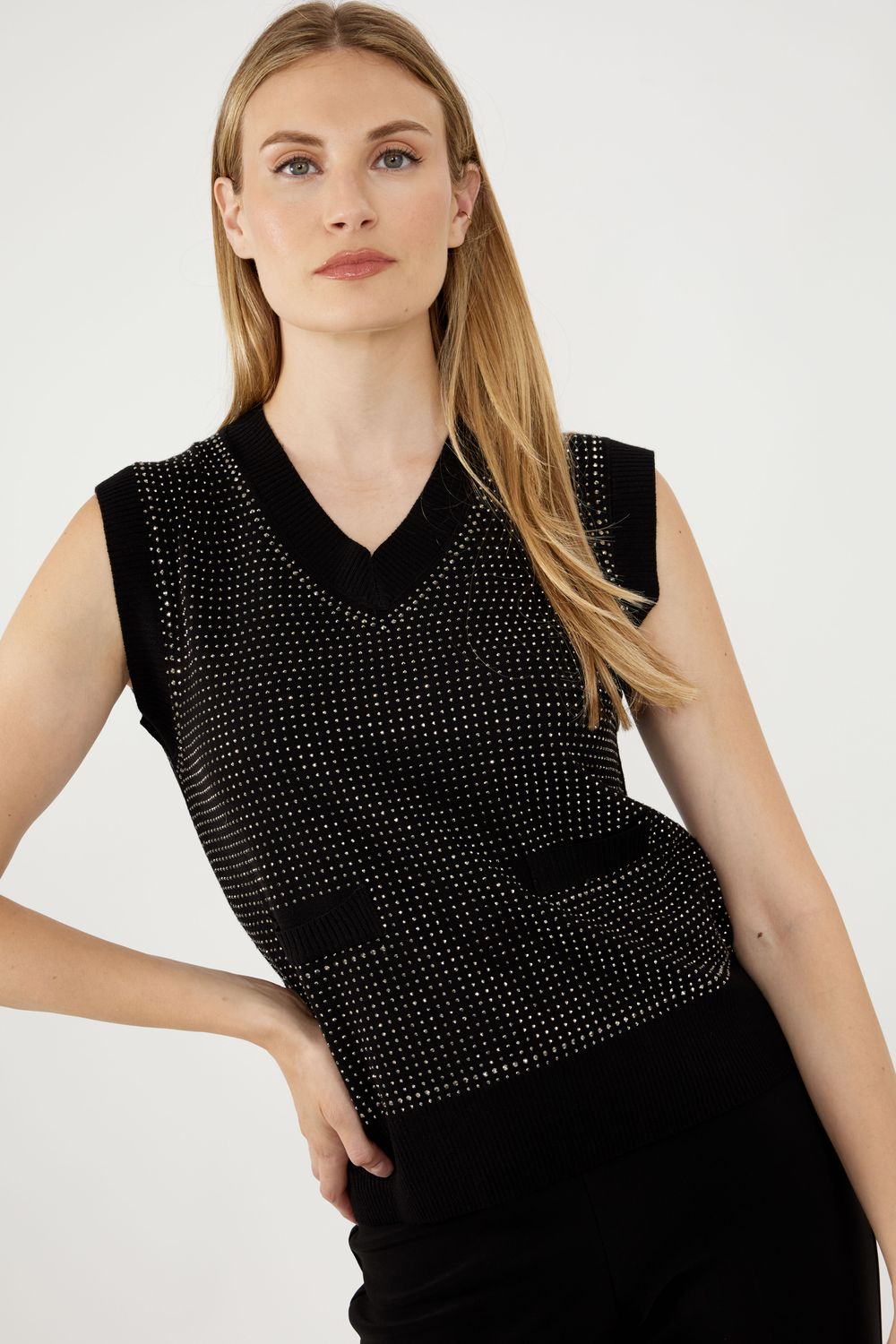 Frank Lyman Knit Top Black