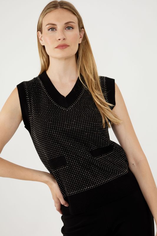 Frank Lyman Knit Top Black