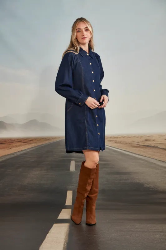 Verge Stevie Dark Denim Dress 9551BR