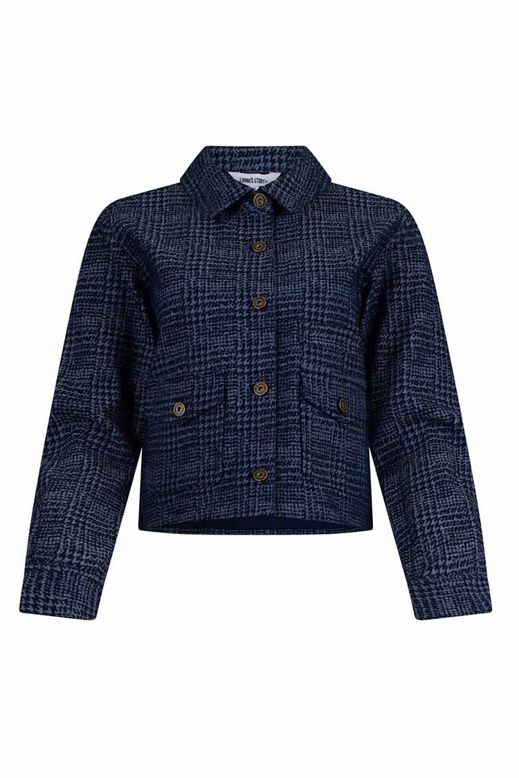 Loobie's Story Harper Denim Houndstooth Jacket