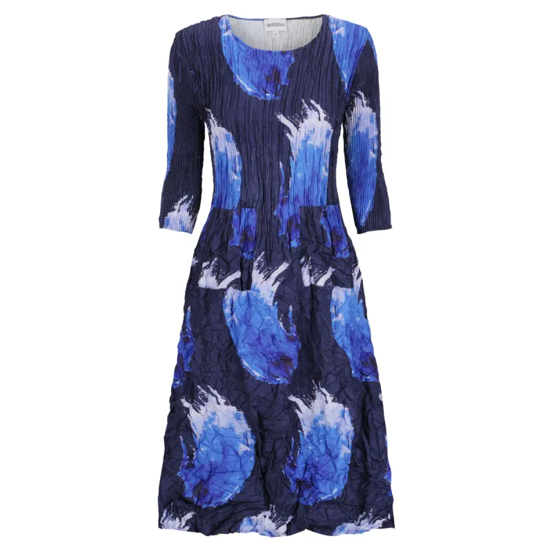 Alquema 3/4 sleeve Smash pocket Dress ADC544BLUS