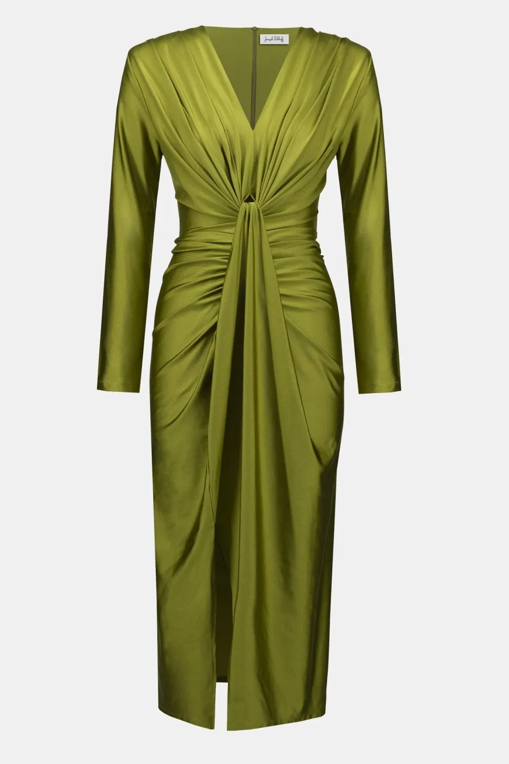 Joseph Ribkoff Satin Effect Draped V- Neck Sheath Dress 253714